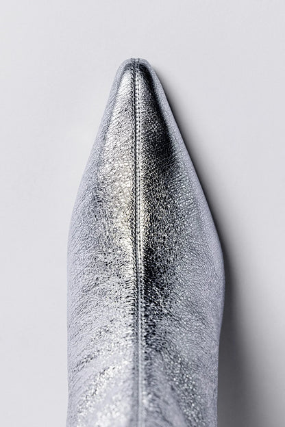 Ines Boot Silver Leather