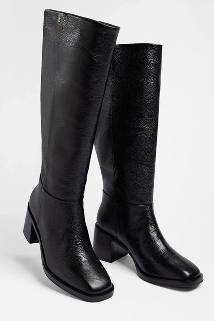 Ricky Wide Boot Black Leather
