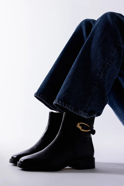 Anne Verona Low Boot Black Leather