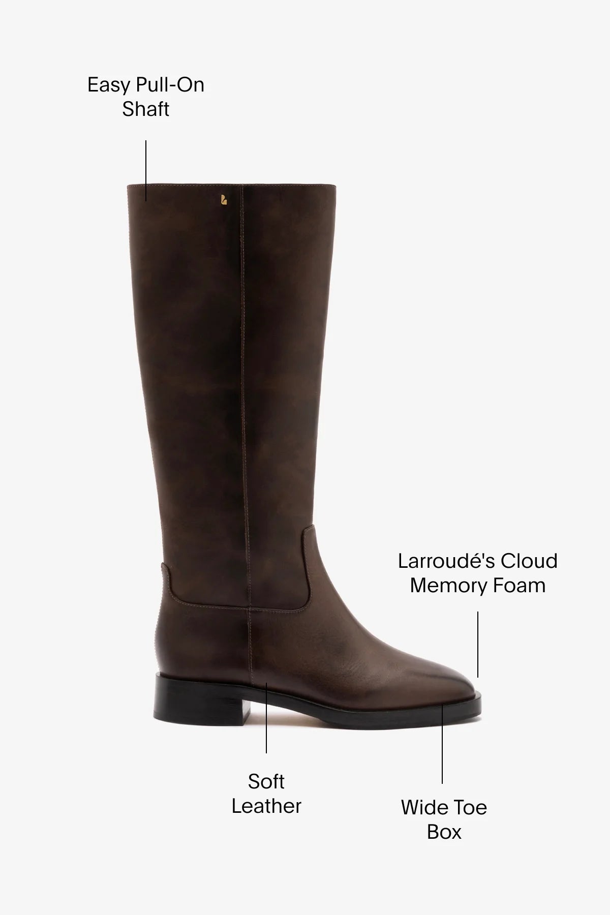 Anne Boot In Brown Shadow Leather