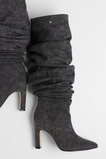 Cindy Slouch Boot Graphite Denim