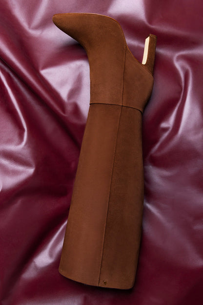 Cindy Hi Boot In Burnt Umber Suede