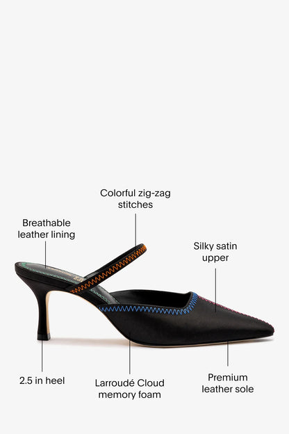Jonathan Cohen by L.: Zig Zag Pump In Black Satin