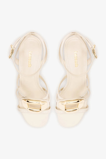 Margherita Block Sandal Ivory Leather