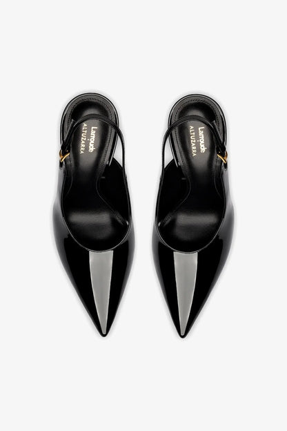 Larroudé x Altuzarra Pump In Black Patent Leather