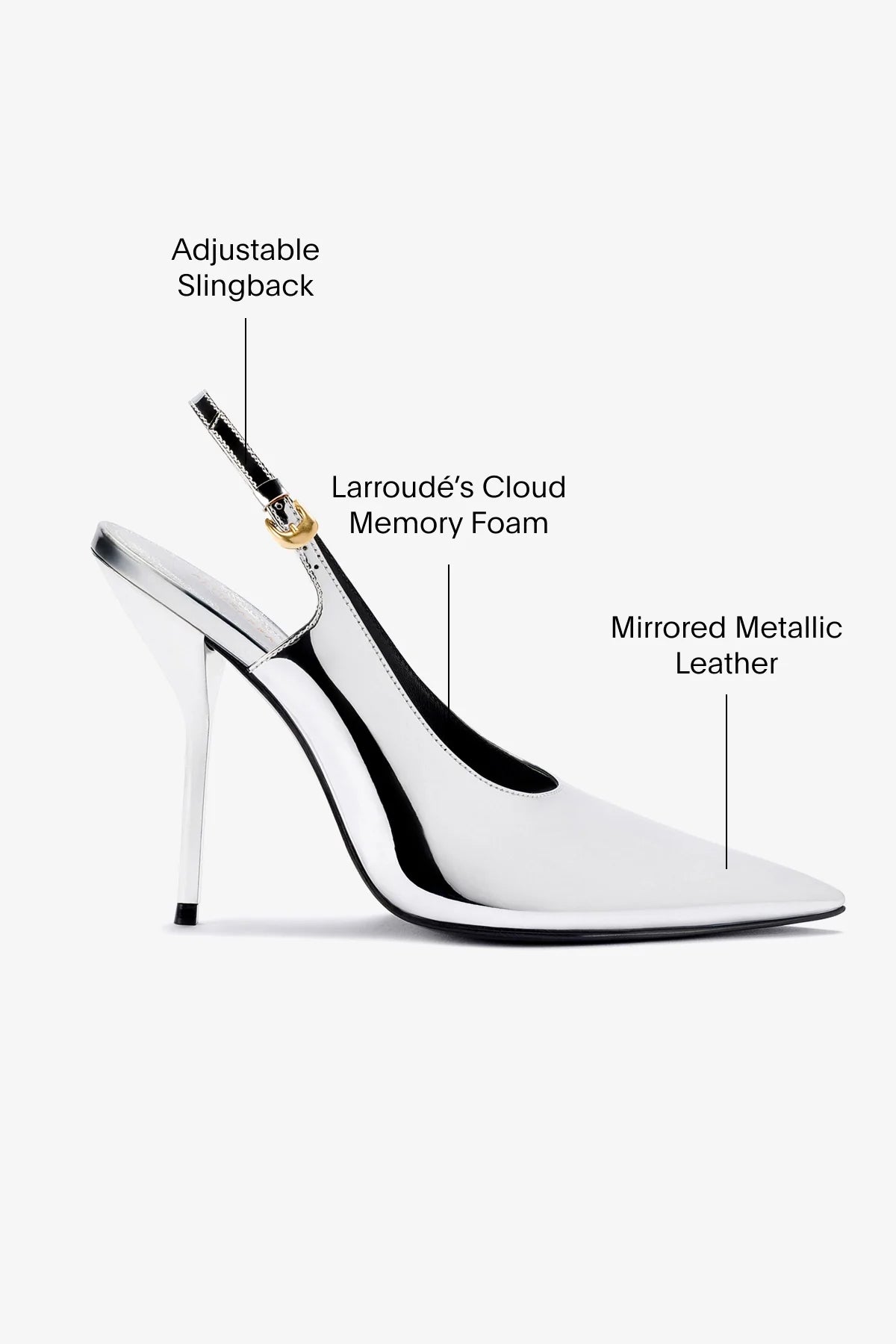 Larroudé x Altuzarra Pump In Silver Specchio