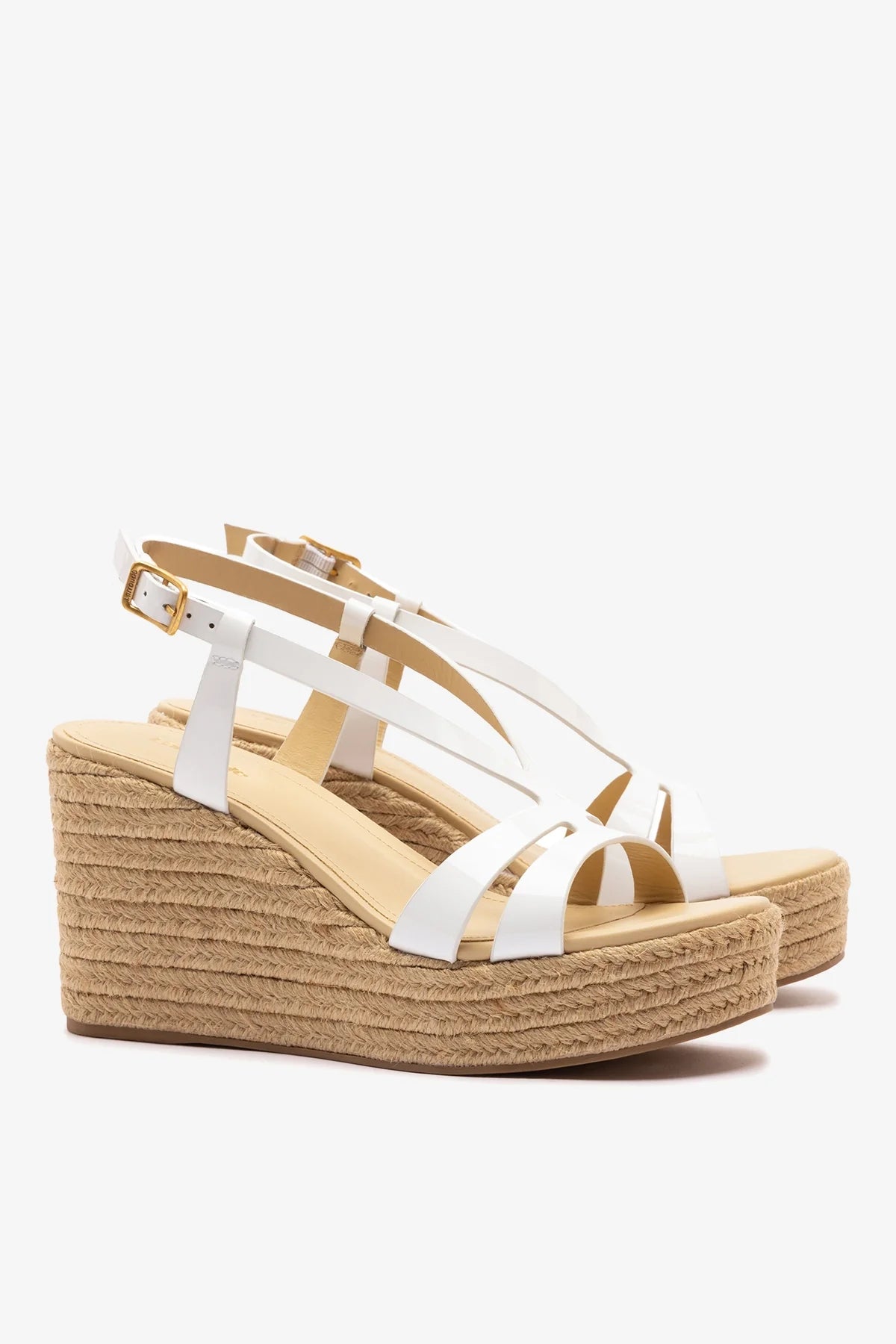 Daphne Espadrille Sandal White Patent Leather