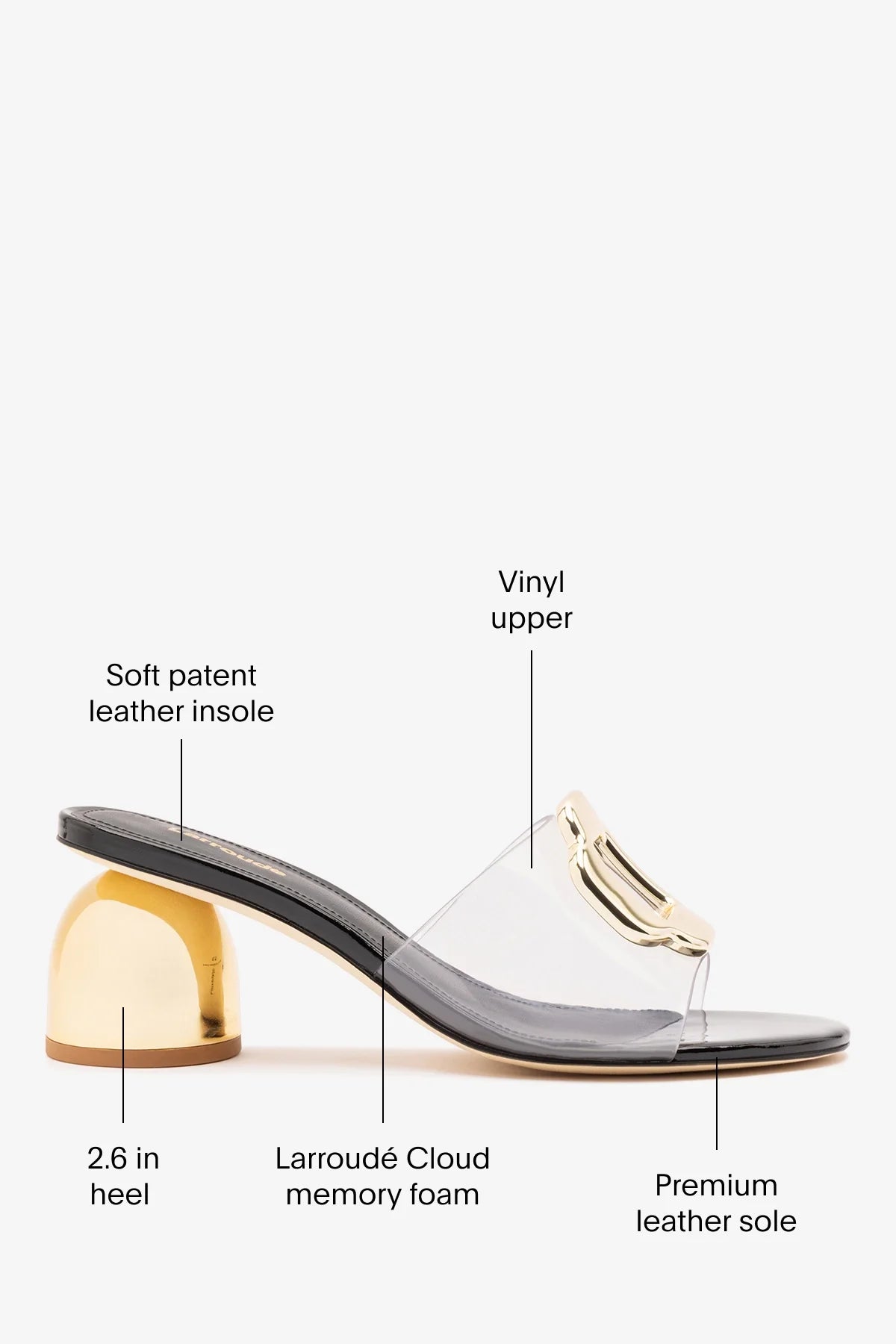 Margherita Clear Mule Black Patent Leather