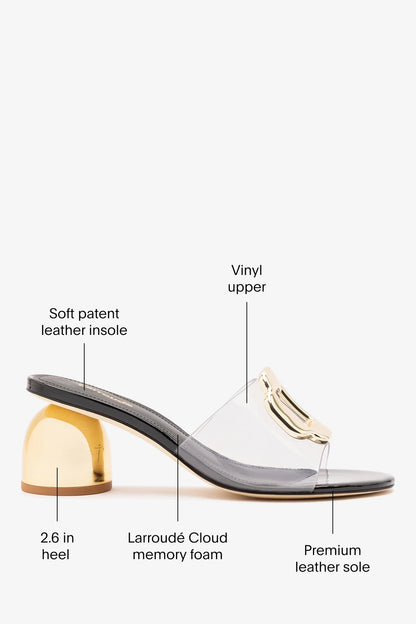 Margherita Clear Mule Black Patent Leather