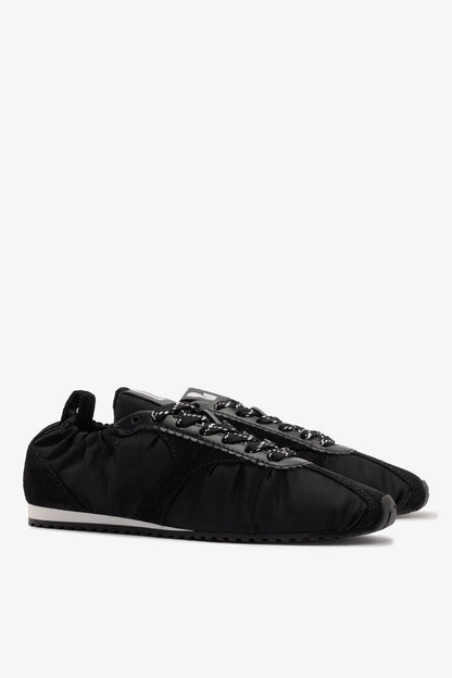 Stella Lite Sneaker In Black Nylon and Suede