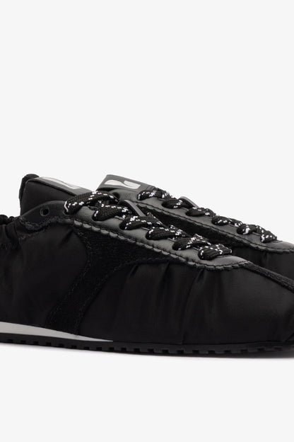 Stella Lite Sneaker In Black Nylon and Suede