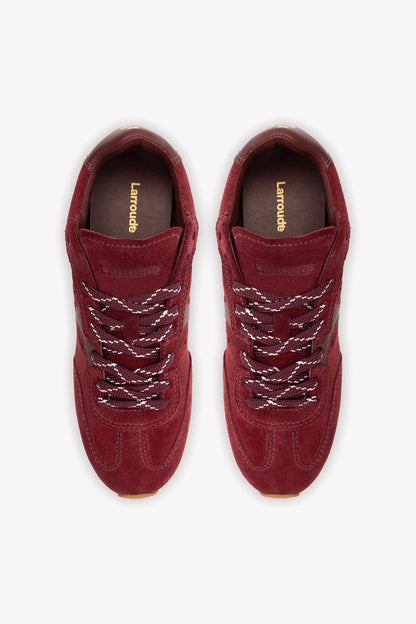 Stella Sneaker In Burgundy Suede