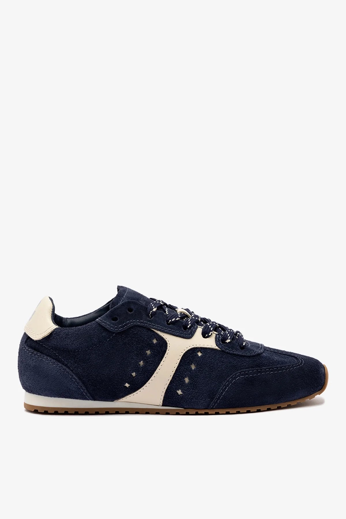 Stella Sneaker In Navy Suede and Ivory Leather