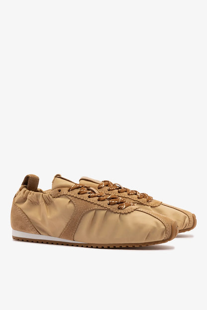 Stella Lite Sneaker In Peanut Nylon and Suede