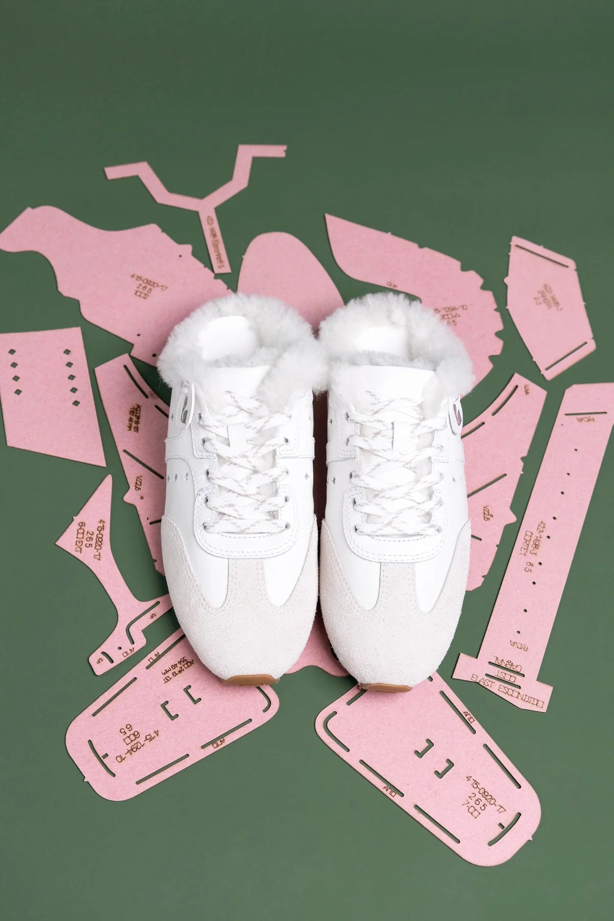 Stella Mule In Mushroom Grey Suede and White Shearling