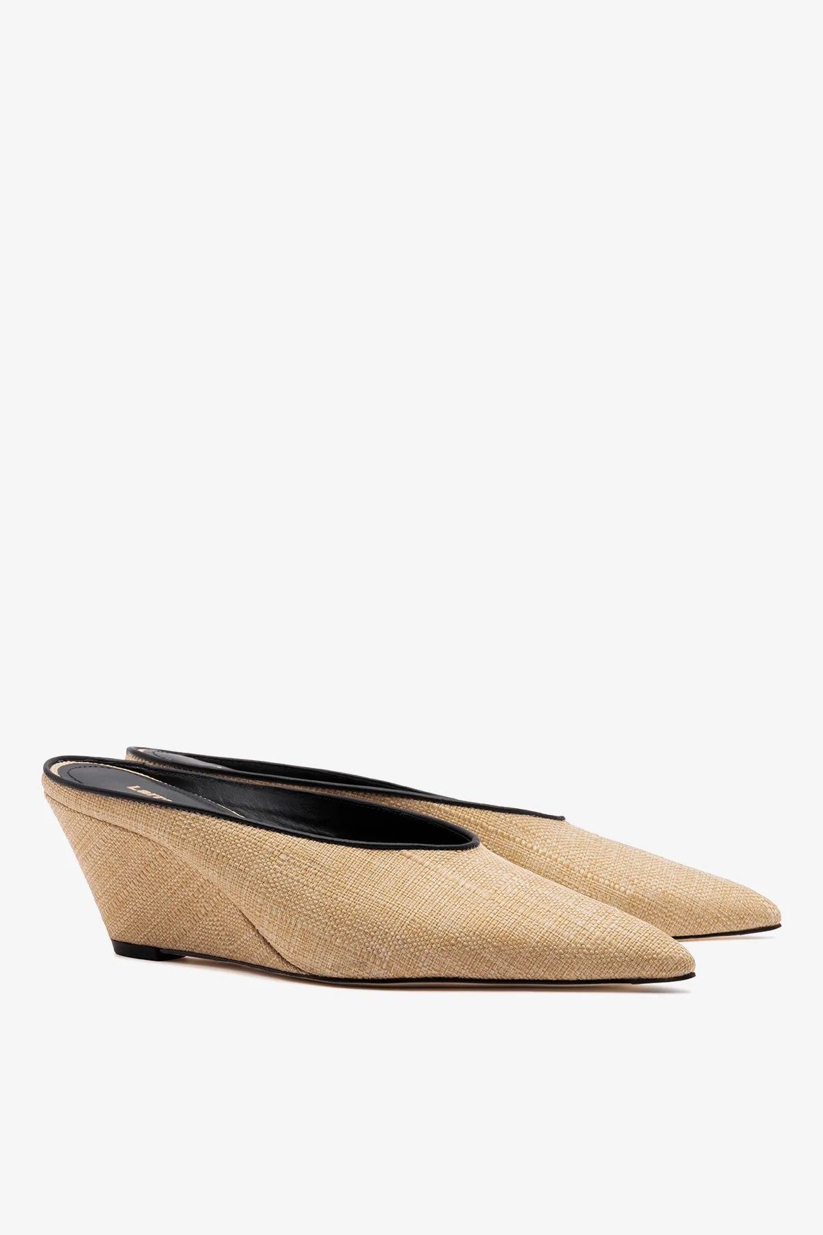 Loulou Mule Beige Raffia