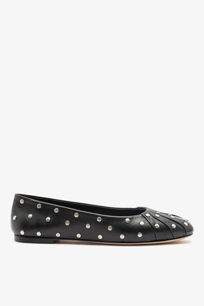 Jonathan Cohen by L.: Ballet Flat Studs Black Leather