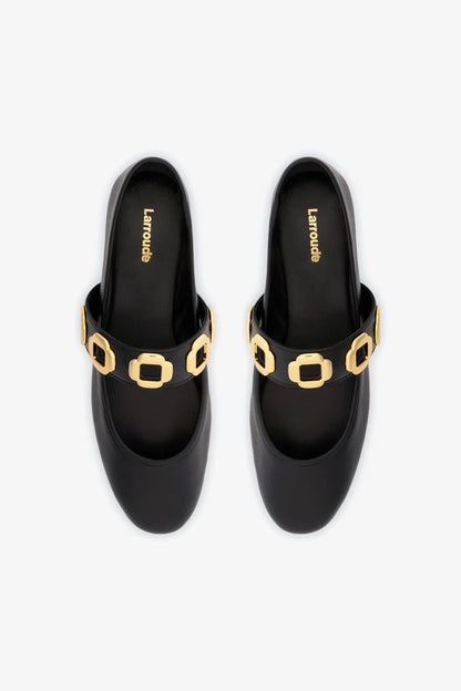 Milan Ballet Flat In Black Leather