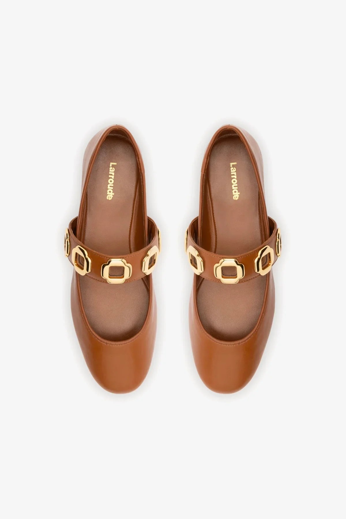 Milan Ballet Flat In Caramel Leather