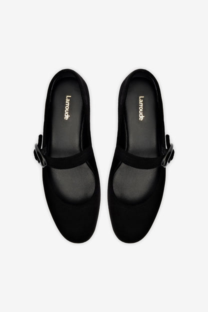 Verona Ballet Flat In Black Suede