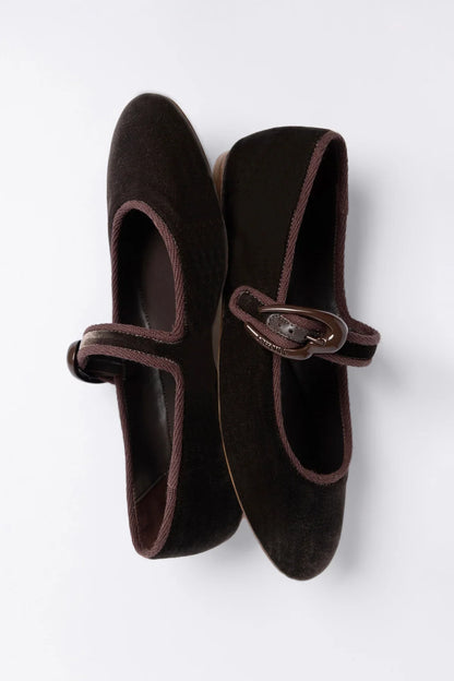 Verona Ballet Flat Espresso Velvet