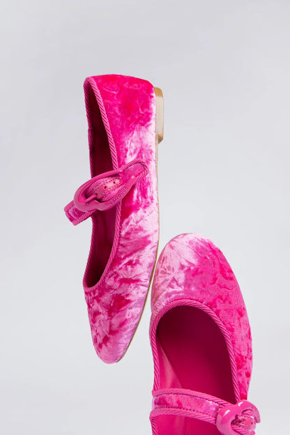 Verona Ballet Flat Pink Velvet