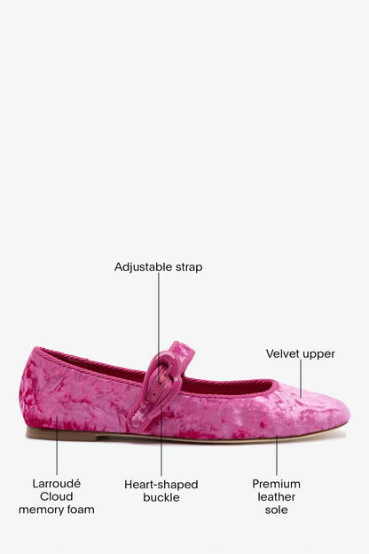 Verona Ballet Flat Pink Velvet