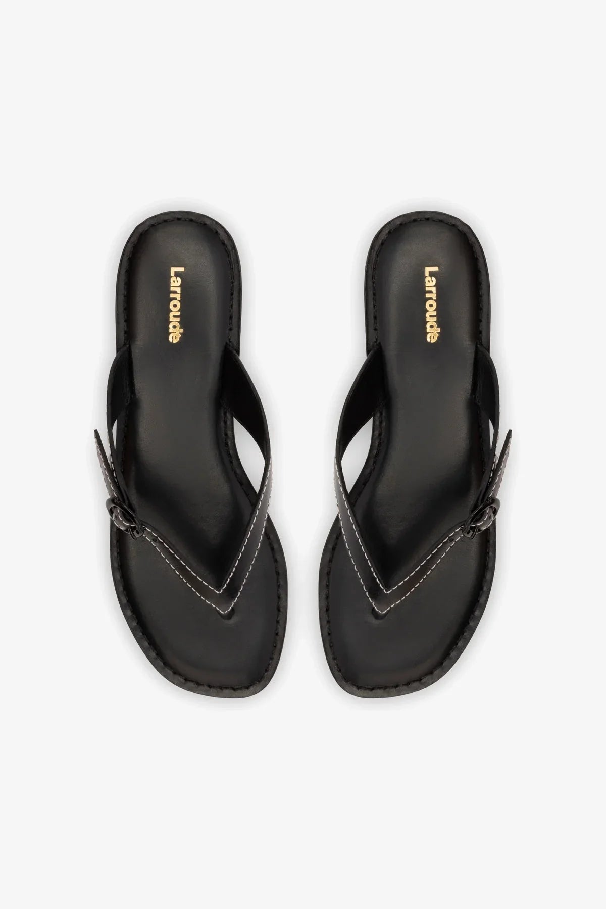 Mary Kate Flat Sandal In Black Leather