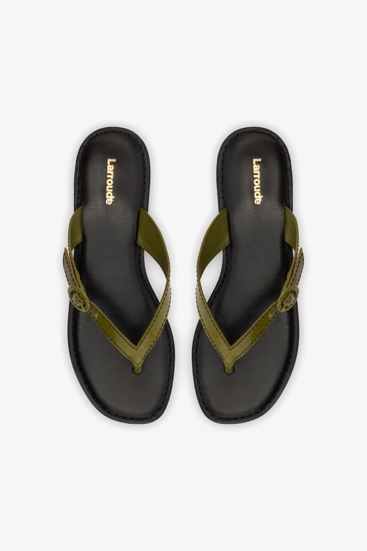 Mary Kate Flat Sandal In Seaweed Leather