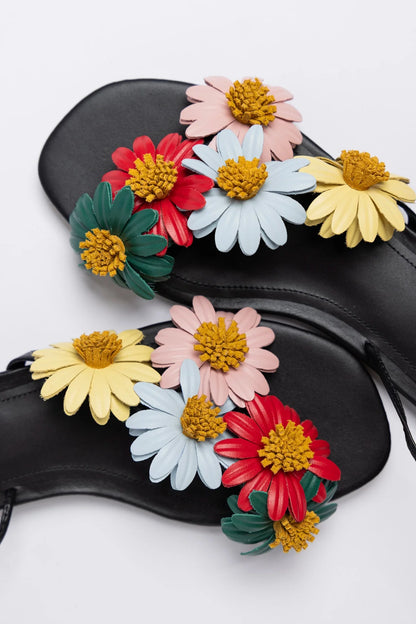 Fiore Flat Sandal Black Leather