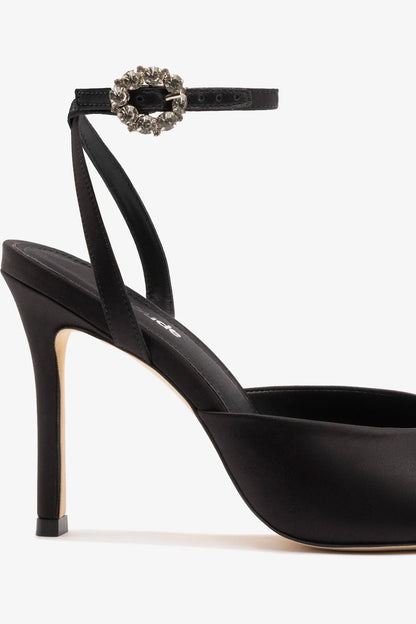 Jasmine Sandal Black Satin