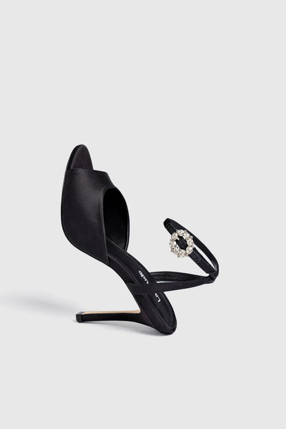 Jasmine Sandal Black Satin