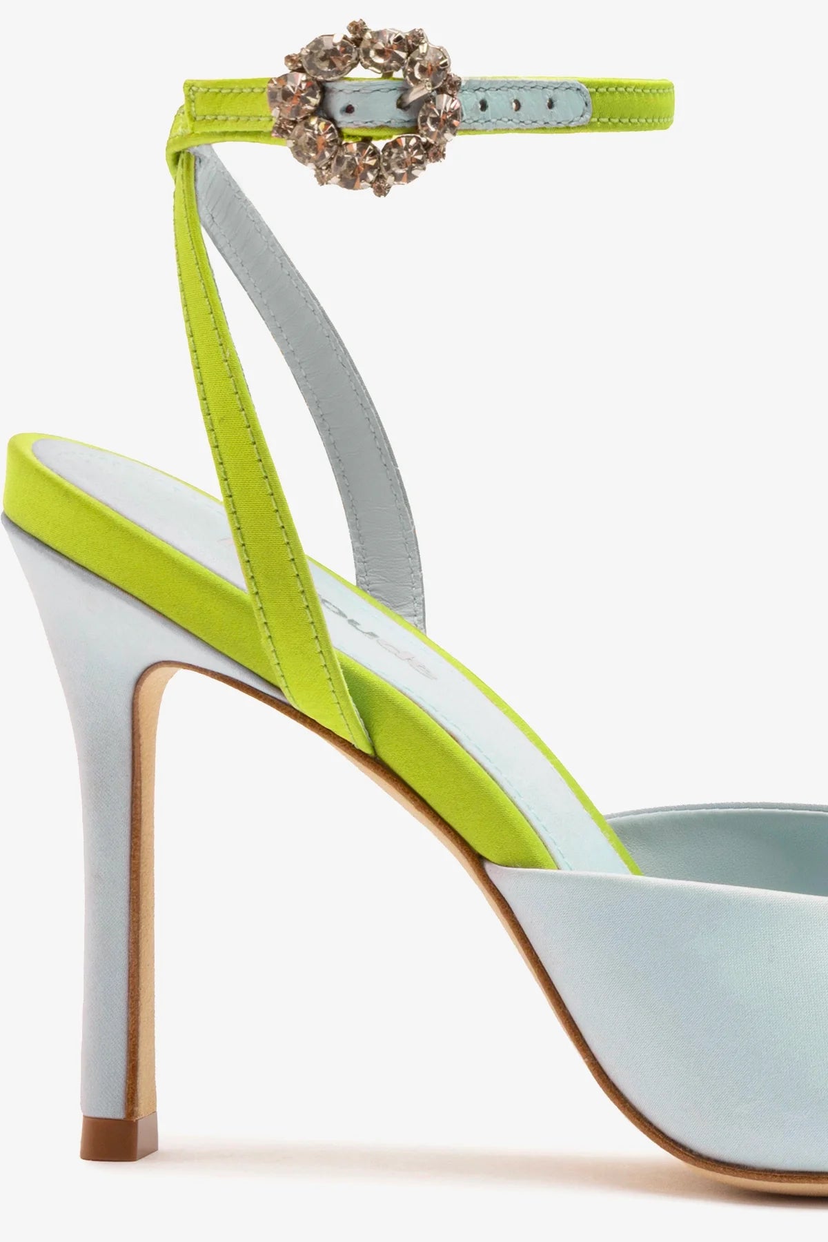 Jasmine Sandal Powder Blue and Green Satin