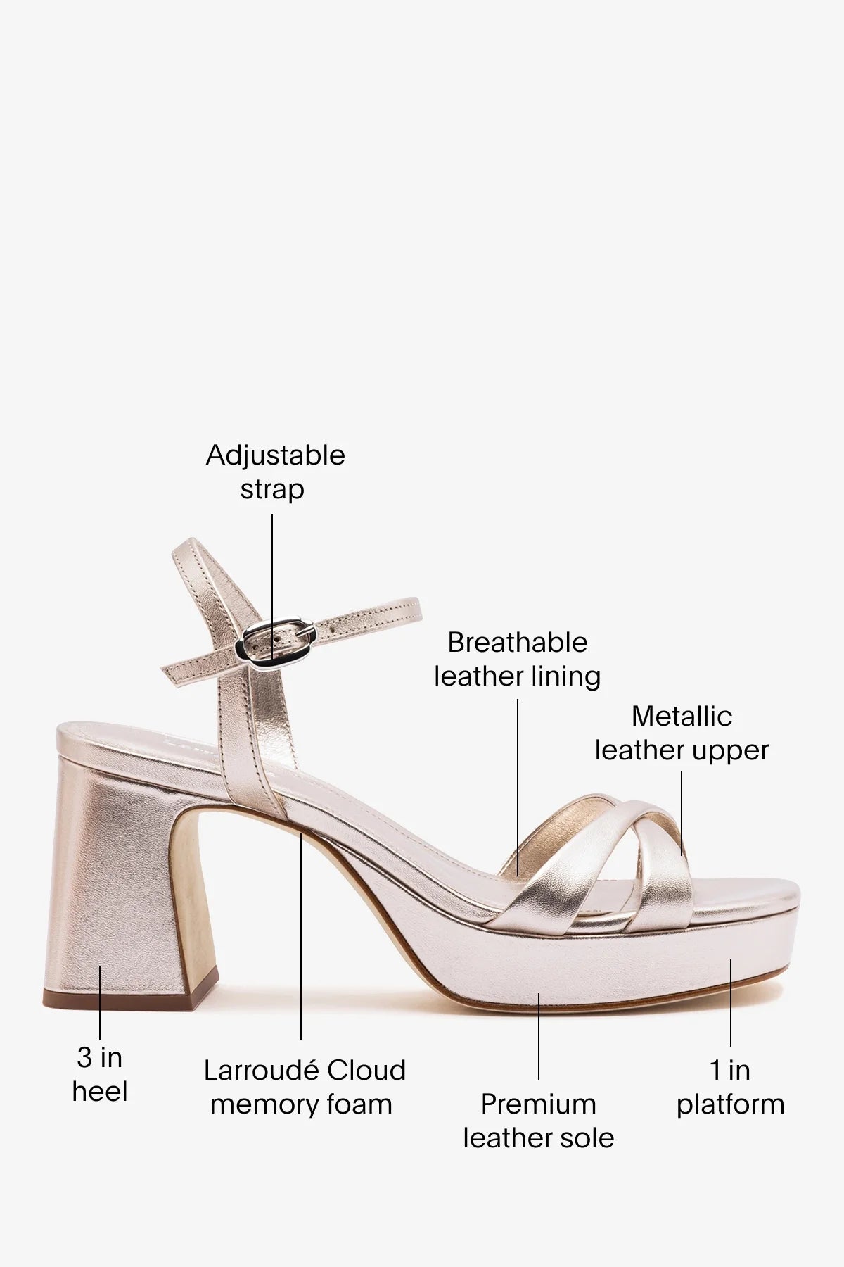 Bianca Low Sandal Champagne Leather