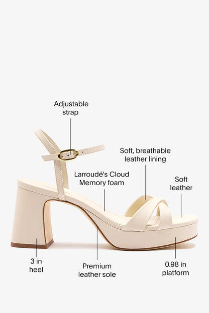 Bianca Low Sandal In Ivory Leather