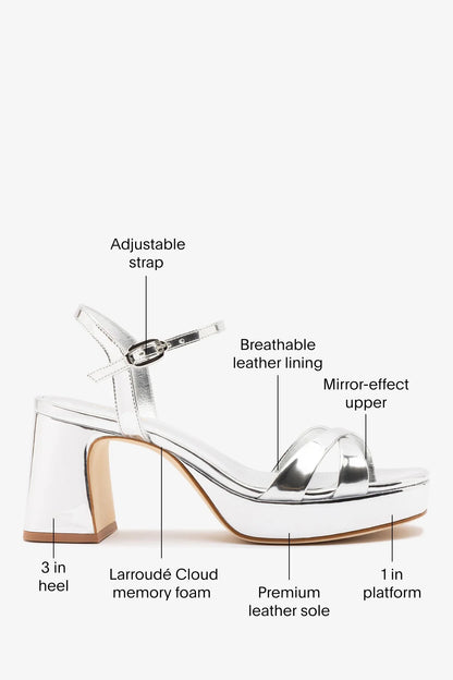 Bianca Low Sandal Silver Specchio