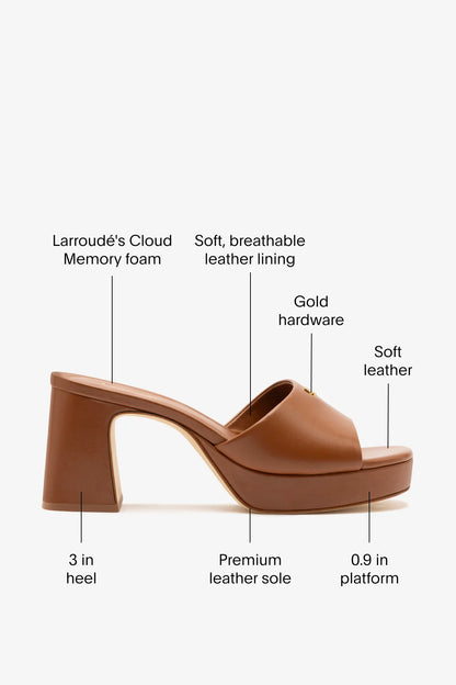 Dolly Low Mule In Caramel Leather