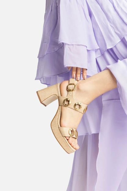 Milan Dolly Low In Beige Raffia