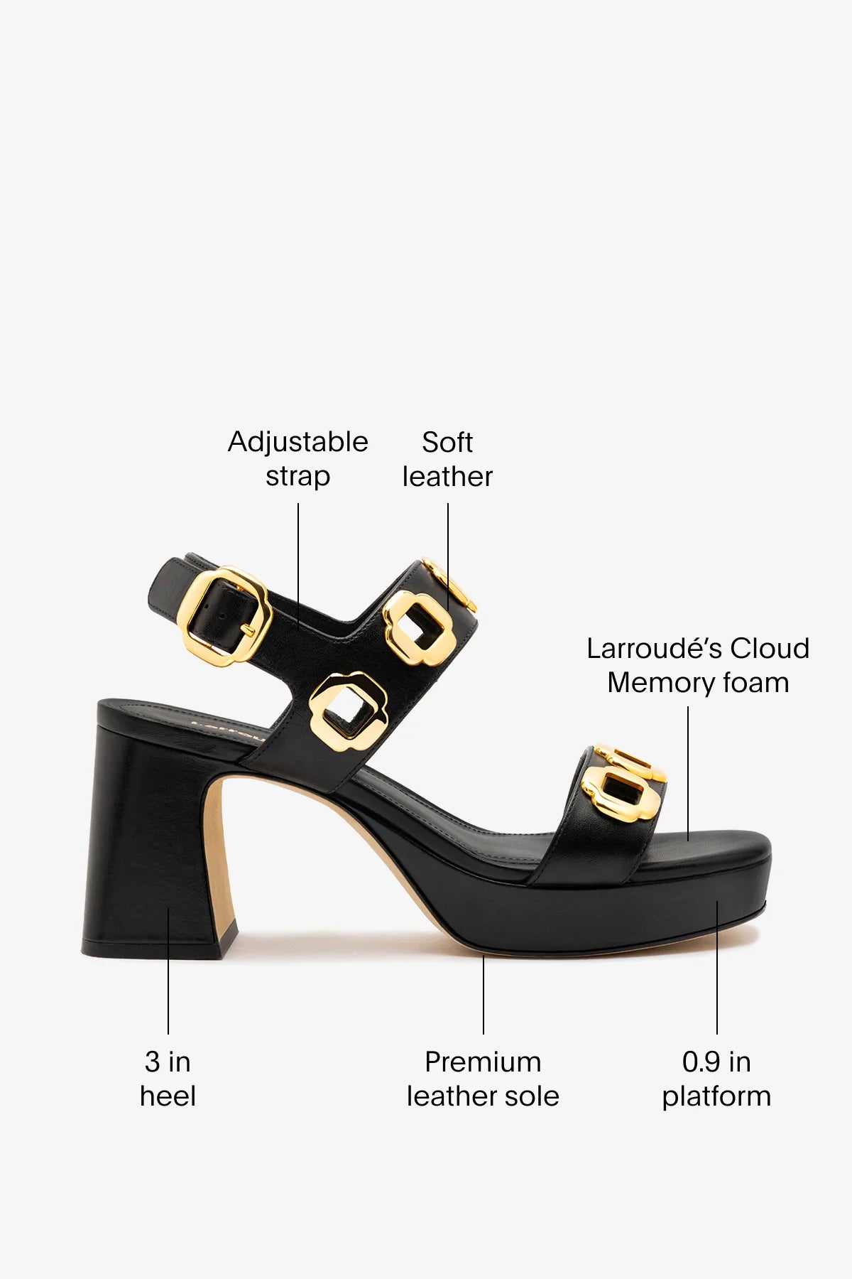 Milan Dolly Low In Black Leather