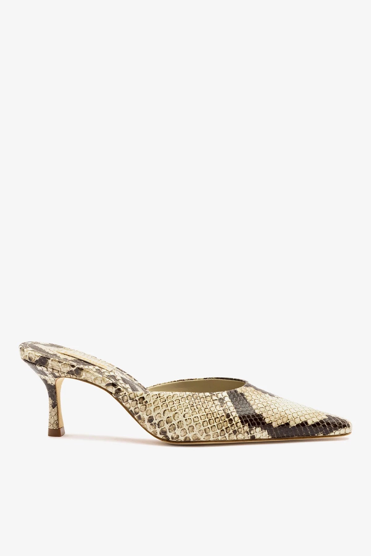 Carine Mule Neutral Snake Leather