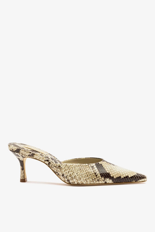 Carine Mule Neutral Snake Leather