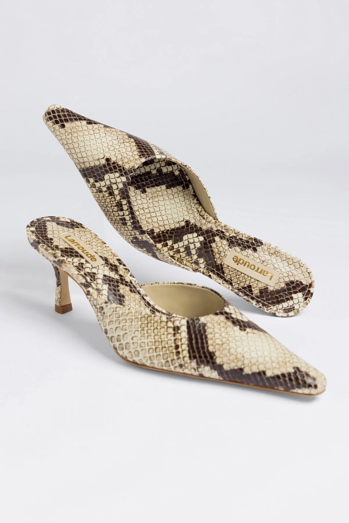 Carine Mule Neutral Snake Leather