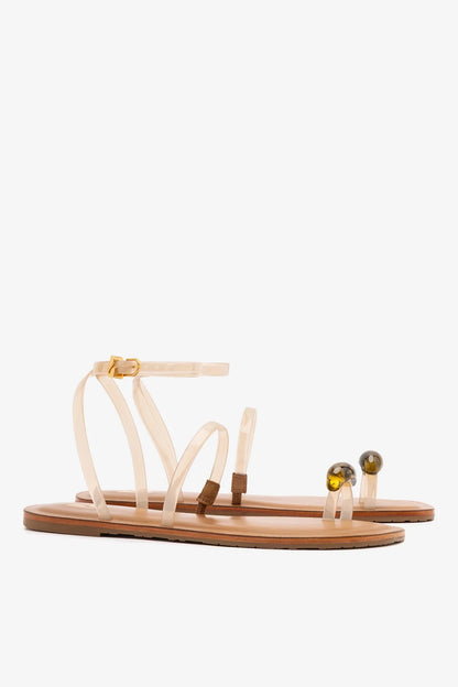 Biarritz Jelly Flat Sandal In Ivory Vinyl