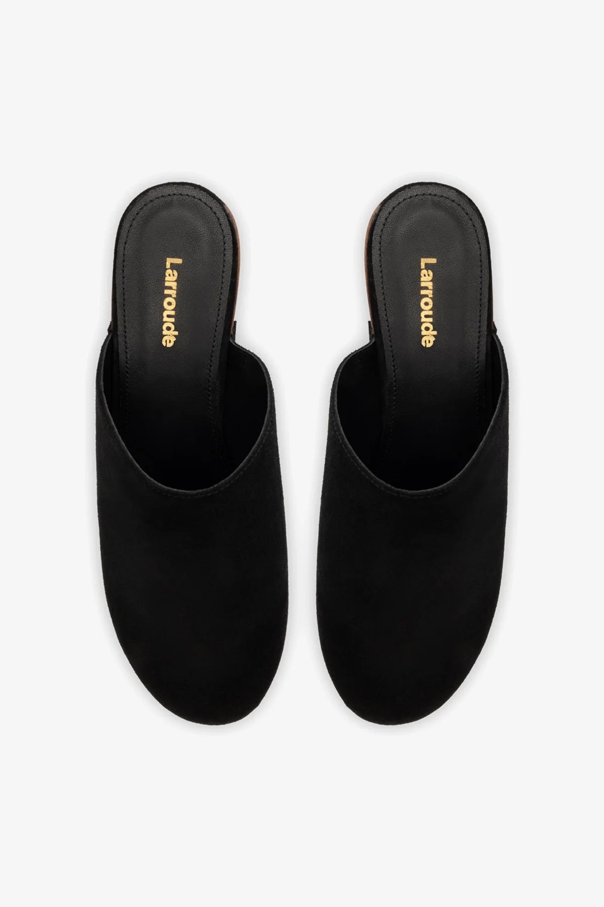 Miso Wooden Platform Clog In Black Suede
