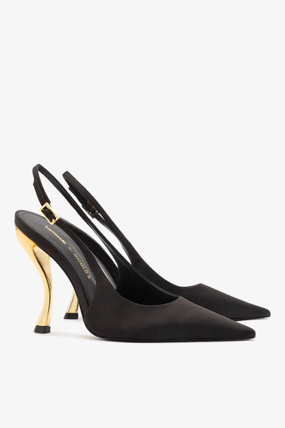 Larroudé x Nicolò B.: Grace Pump Black Satin