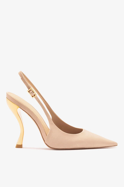 Larroudé x Nicolò B.: Grace Pump Sand Satin