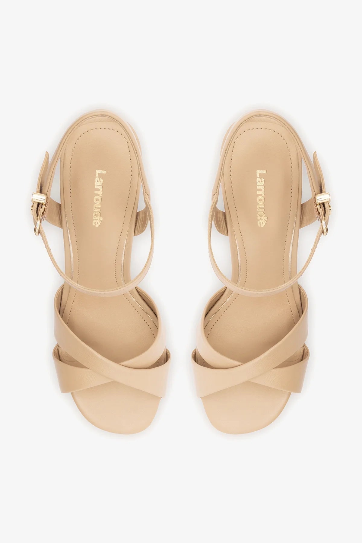 Bianca High Platform Sandal In Sand Leather