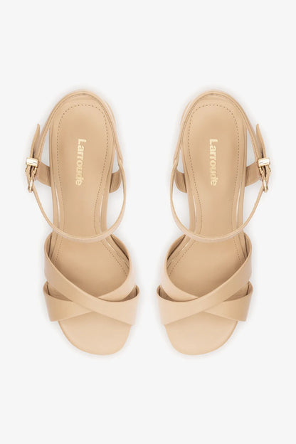 Bianca High Platform Sandal In Sand Leather