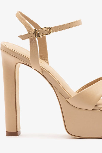 Bianca High Platform Sandal In Sand Leather