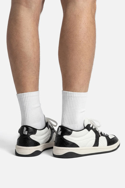 George Sneaker In Black and White Leather